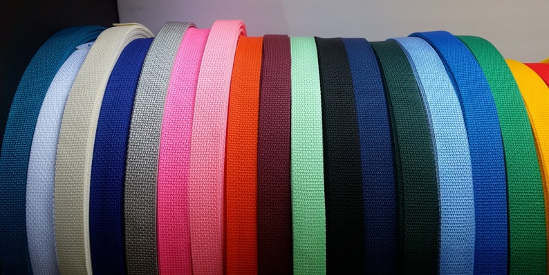 1 Webbing by the yard, 25 colors, lightweight Polypropylene for tote bag handles, keyfob wristlet straps, dog collars, bag image 6