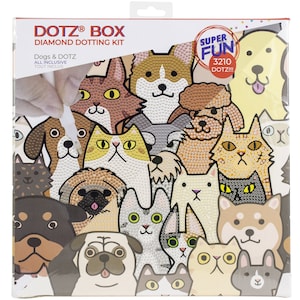 Diamond Dotz, Diamond Art Box Kit 11&quot;X11&quot; - Dogs & Dotz
