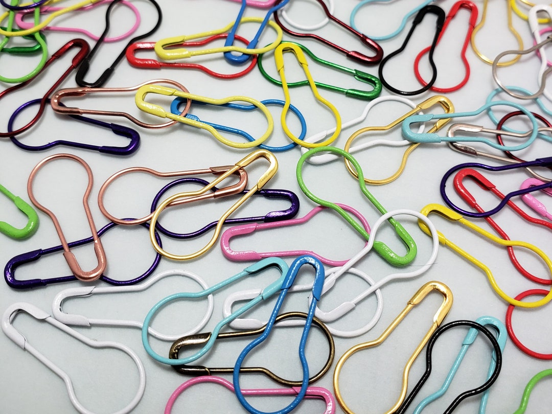 Locking Stitch Markers for Knitting and Crochet, Bulb Safety Pins