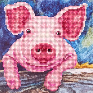 Diamond Art Kit 8x8&quot; Beginner Piglet