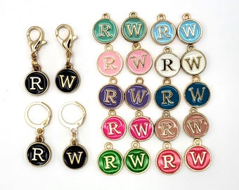 Right Side and Wrong Side Stitch Reminders, Enamel Charms multi-colors | stitch marker for knitting and crochet accessories