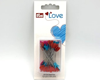 Dritz Prym Love Flat Head 50pc, Hearts and Butterflies