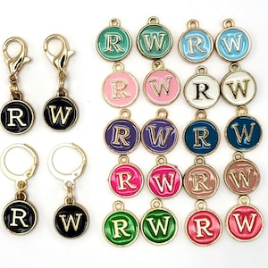 RS/WS Stitch Reminders | Right & Wrong Side Enamel Charm Markers for Knitting and Crochet