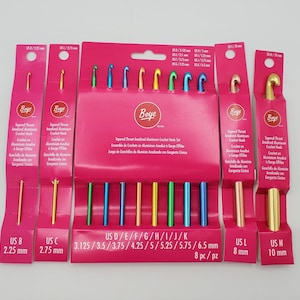 Boye 6&quot; Lightweight Aluminum Crochet Hook Sets and individual hooks | crochet accessories, starter crocheter set
