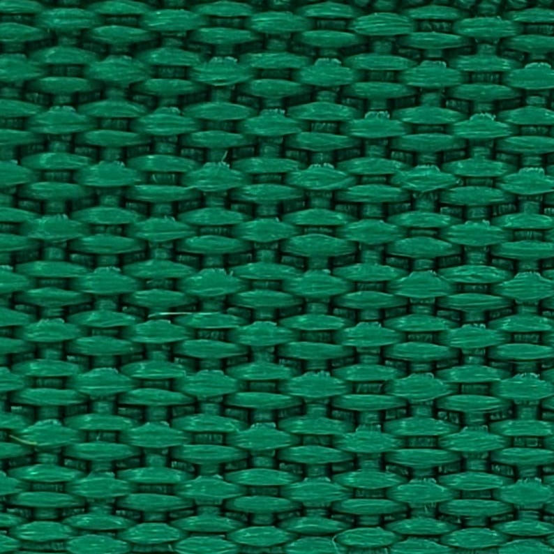 1" Lightweight Polypropylene Webbing by the yard, 30+ colors Emerald Green