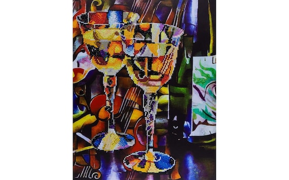 Abstract Wine Diamond Art kit 14x16" Advanced - Diamond Dotz