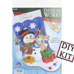 DIY Kit, 18&quot; Felt Stocking Kit Busy Bunny - Design Works 5259