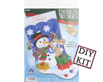 DIY Kit, 18" Felt Stocking Kit Busy Bunny - Design Works 5259