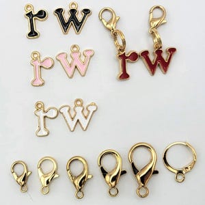 RS/WS Stitch Reminders | Right & Wrong Side Enamel Charm Markers, Lowercase Letters