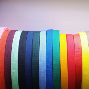 1 Webbing by the yard, 25 colors, lightweight Polypropylene for tote bag handles, keyfob wristlet straps, dog collars, bag image 4
