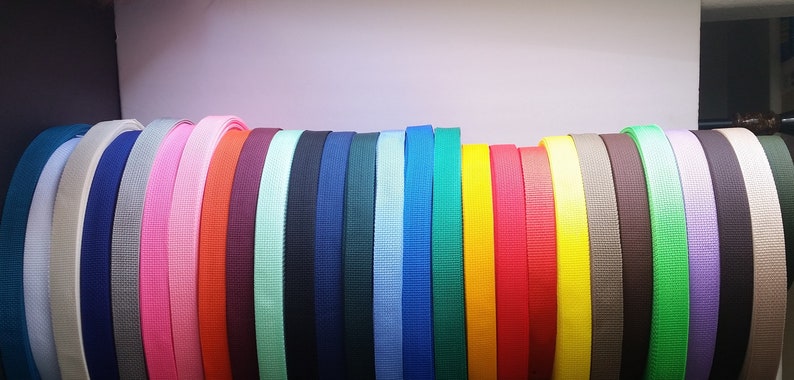 1 Webbing by the yard, 25 colors, lightweight Polypropylene for tote bag handles, keyfob wristlet straps, dog collars, bag image 4