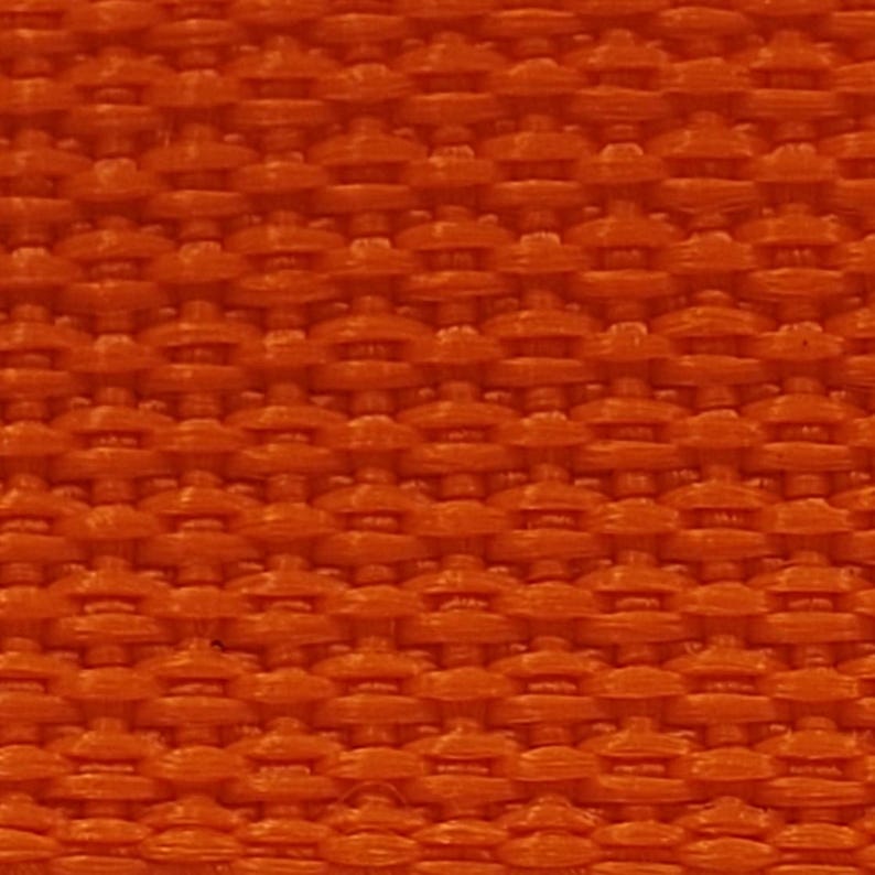 1" Lightweight Polypropylene Webbing by the yard, 30+ colors Bright Orange