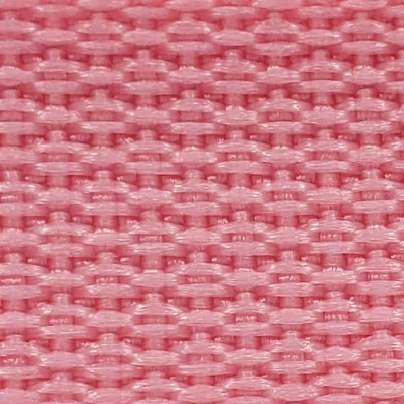 1" Lightweight Polypropylene Webbing by the yard, 30+ colors Pastel Pink