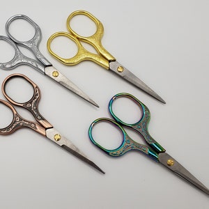Small Craft Scissors, 5&quot; Vintage style scissors | Embroidery scissors, thread snips, crochet and knitting supplies, cross stitch scissors