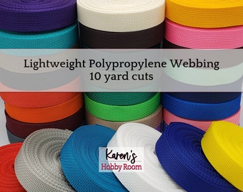 1" Webbing, 10 yards, 25+ colors, Lightweight Polypropylene webbing | dog collar material, backpack straps, bag strap webbing for key fobs