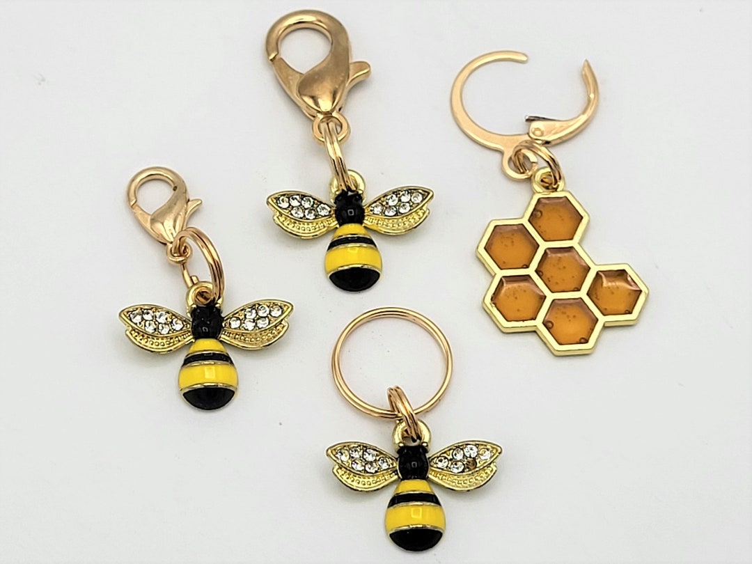 Bee Stitch Markers for Knitting 4pc Crochet Stitch Marker, Progress
