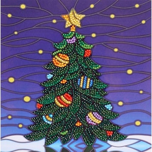Diamond Art Kit Beginner 8x8&quot; - Stained Glass Tree
