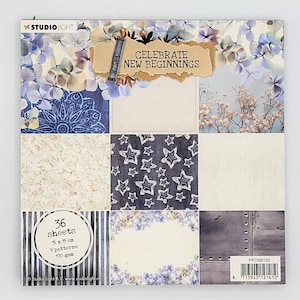 6x6&quot; Paper Pad, Studio Light Nr. 159, Celebrate New Beginnings | Cardmaking supplies, Scrapbook paper