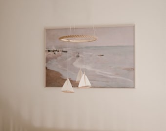 Driftwood Sailboat Baby Mobile: Nautical Nursery Decor