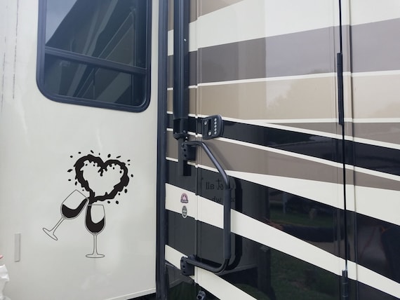 WELCOME TO OUR RV WINE GLASS Vinyl Decal Sticker B