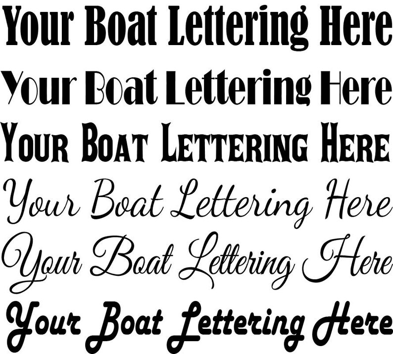Boat Lettering Vinyl Decal Etsy