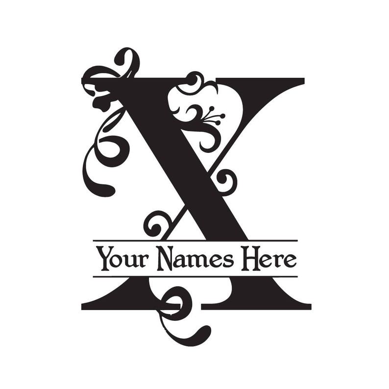 Large vinyl monogram letter x decal split letter monogram  etsy Large vinyl monogram letter x decal split letter monogram  etsy