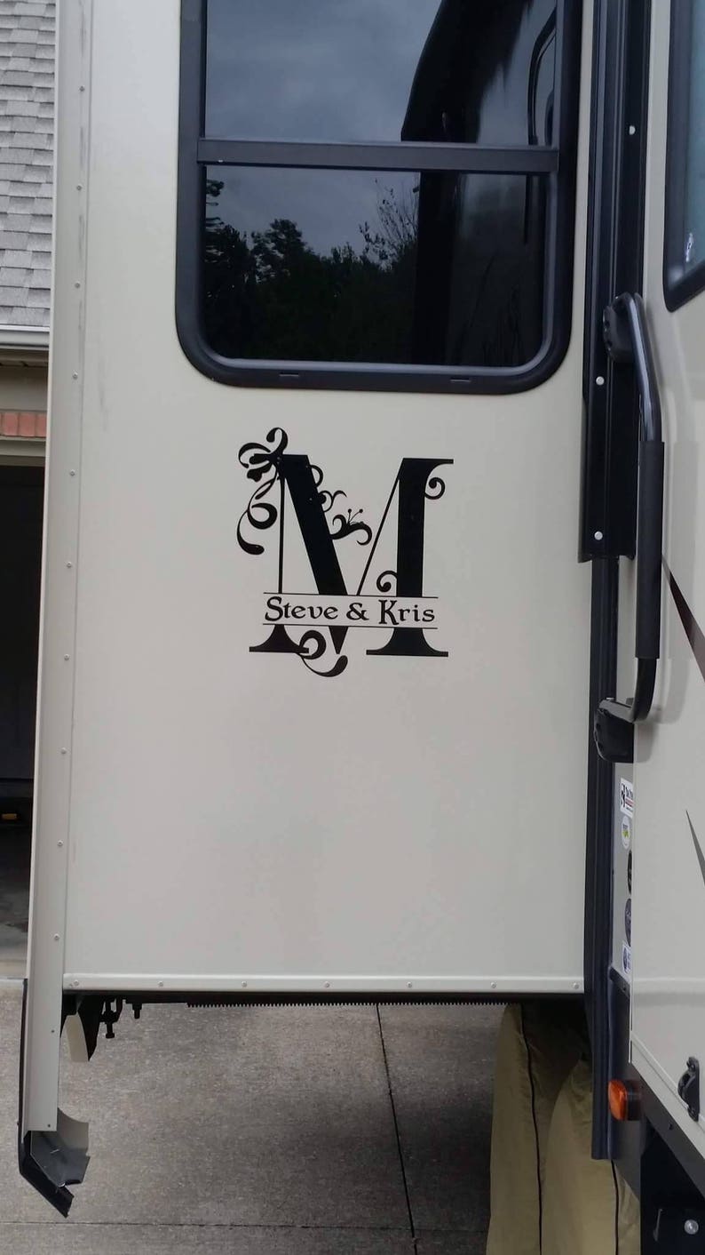 Large Vinyl Monogram Letter S Decal Split Letter Monogram Etsy