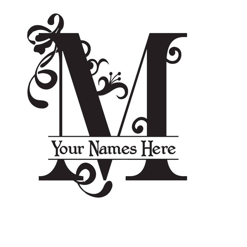 Download Large Vinyl Monogram Letter M Decal Split Letter Monogram ...