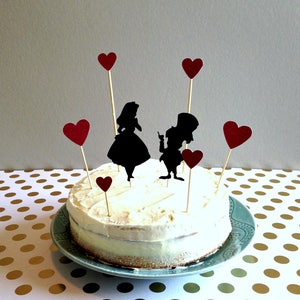 Alice in Wonderland Cake Topper Set, Alice in Wonderland Party Supplies, Alice in Wonderland Party Decor