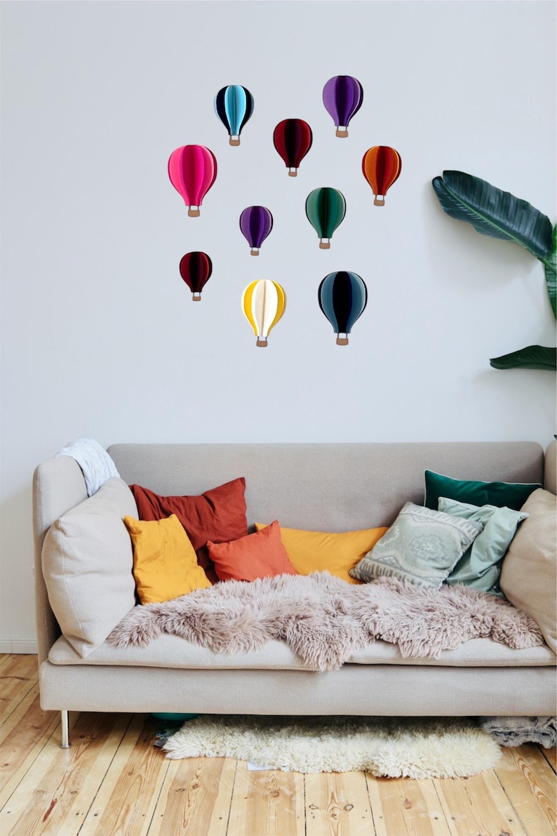 3D Hot Air Balloons Wall Decoration