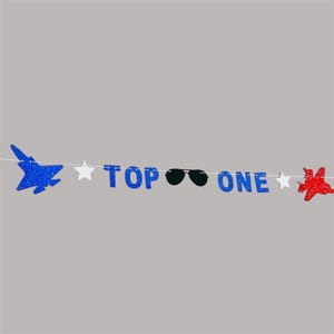 Top One Birthday Banner, Boy One Year Birthday Party Decoration, First Birthday Airplane Party Banner, Boy First Birthday