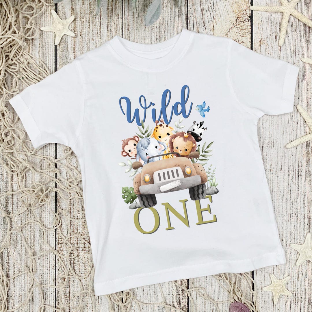 Safari Wild One Birthday Shirt PNG: Jungle Animals 1st Birthday ...
