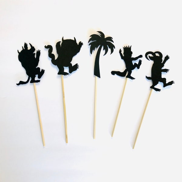 Where the Wild Things Are Shadow Puppet Party Favor, Party Favors, Where the Wild Things Are Party Supplies, Story Time Shadow Puppets