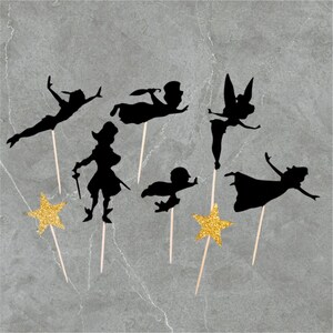 Never Grow up Cupcake Toppers, Peter Pan Cupcake Toppers, Never Grow up ...