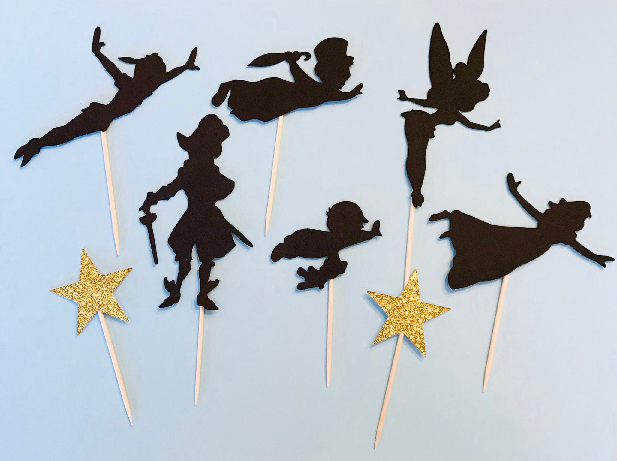 Never Grow up Cupcake Toppers, Peter Pan Cupcake Toppers, Never Grow up ...