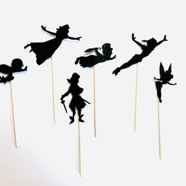 Never Grow Up Party Favor, Peter Pan Shadow Puppet Party Favor, Party Favors, Peter Pan Party Supplies, Story Time Shadow Puppets