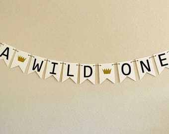 Wild One Party Banner, Where the Wild Things Are Party Garland, Wild One Party Decoration, First Birthday Banner