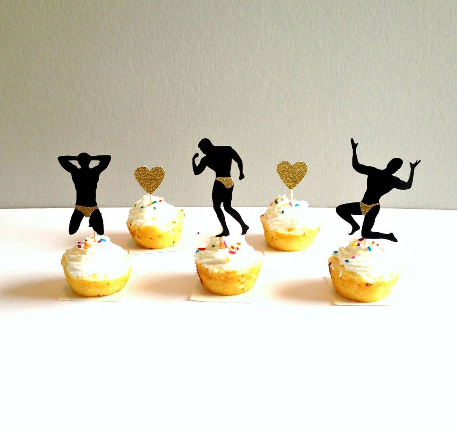Bachelorette Party Cupcake Toppers Male Stripper Cupcake Etsy