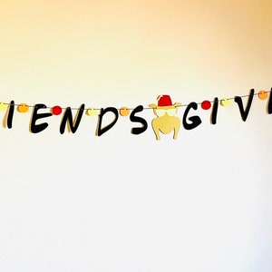  JKQ Colorful Happy Friendsgiving Banner Thanksgiving