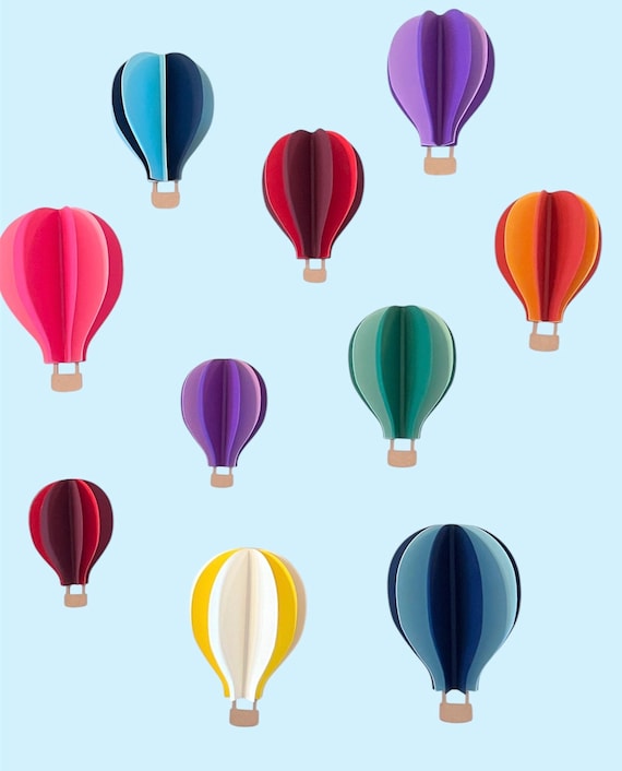 Paper Hot Air Balloons 3D Paper Wall Art Photo Backdrop Nursery Decoration, Oh the Places You'll Go baby decor