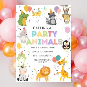 Appel à tous les fêtards, faire-part d&#39;anniversaire fêtard, invitation fêtarde imprimable, E-inviter téléchargement numérique