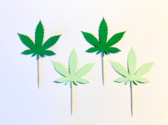 Marijuana Party Cupcake Toppers Weed Party 420 Party Etsy