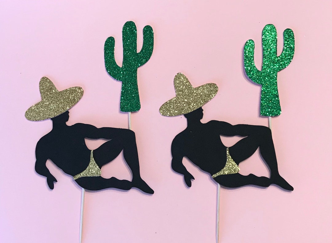 Final Festa Bachelorette Cupcake Toppers, Male Stripper Cupcake Toppers