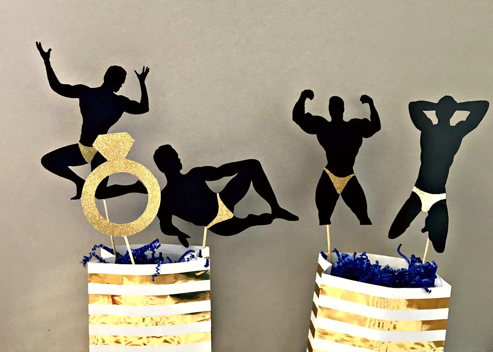 Bachelorette Party Centerpieces Male Stripper Centerpieces Etsy