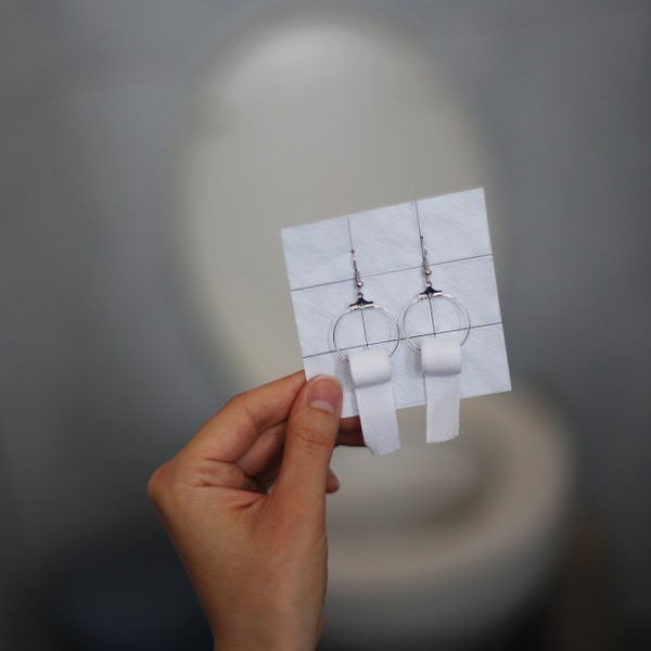 Toilet paper earrings