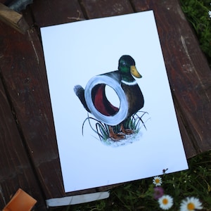Duck tape  | funny duck illustration | Farm artowrok | Bird art   | Giclee DUCT tape  | A3 and A4 duck print