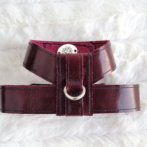 Small Dog Harness, Dark Red Leather Dog Harness, Small Pet Dog Harness, Animal Friendly Harness, Ultrasoft Leather Dog Harness