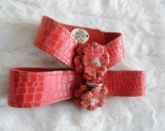 Small Dog Harness, Leather Dog Harness, Pink Dog Harness, Small Pet Dog Harness, Animal Friendly Harness, Ultrasoft Leather Dog Harness