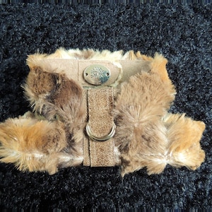 Leather Dog Harness, Choke Free Dog Harness, Dog Harness for Small Dogs, Faux fur Leather Dog Harness, Fancy Harness, Animal Friendly