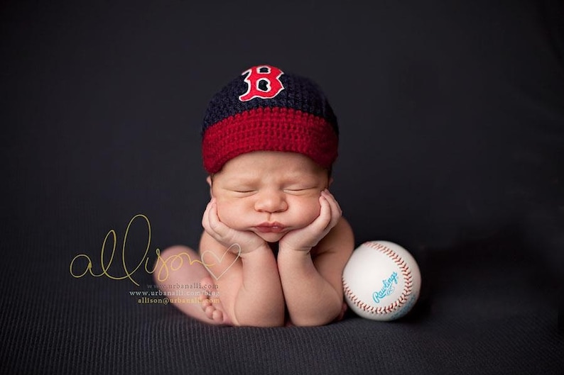 Newborn Baby BOSTON RED SOX Baseball Cap Hat Custom Made Etsy